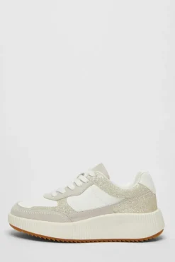 Trainers*Quiz Glitter Chunky Trainer White