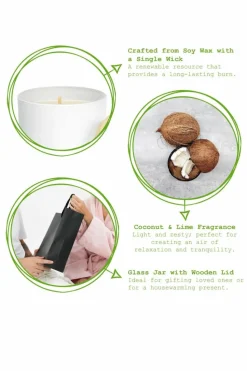 Candles & Diffusers|Candles*Nicola Spring Soy Wax Scented Candle - 130g - Coconut & Lime White