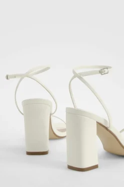 Heels*boohoo Wide Fit 2 Part Block Heels white