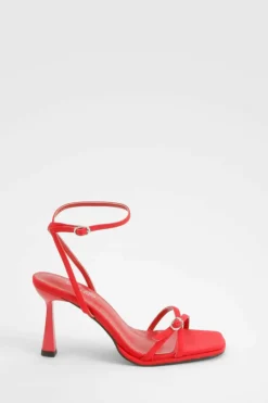 Heels*boohoo Wide Fit 2 Part Buckle Detail Heels red
