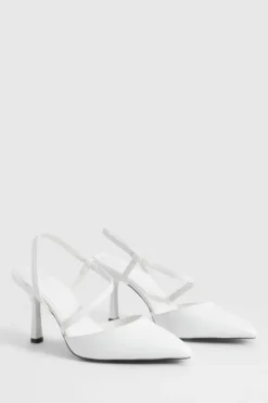 Heels*boohoo Wide Fit Asymmetric Court Shoes white