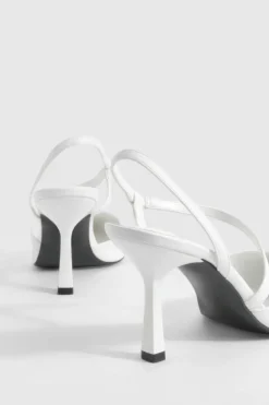 Heels*boohoo Wide Fit Asymmetric Court Shoes white