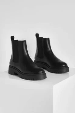 All Boots|Boots*boohoo Wide Fit Back Tab Chelsea Boots black