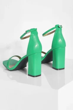 Heels*boohoo Wide Fit Barely There Block Heel green