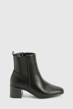 Heels|Heeled Boots*boohoo Wide Fit Block Heel Chelsea Boots black