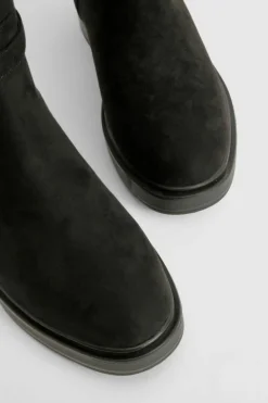 Over The Knee Boots|Knee High Boots*boohoo Wide Fit Buckle Detail Knee High Boots black