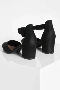 Flats|Heels*boohoo Wide Fit Buckled Block Heel Ballet black