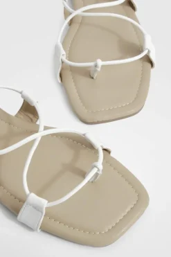 Sandals*boohoo Wide Fit Caged Gladiator Sandals white