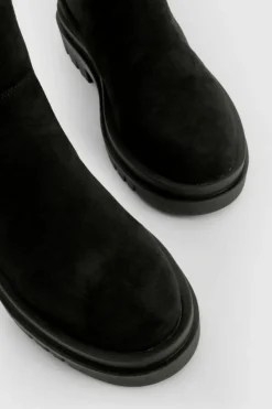 Calf High Boots|Chunky Boots*boohoo Wide Fit Calf High Chunky Sole Chelsea Boots black
