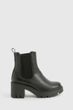 Chunky Boots|All Boots*boohoo Wide Fit Chunky Chelsea Boots black