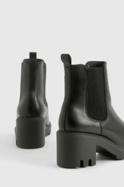 Chunky Boots|All Boots*boohoo Wide Fit Chunky Chelsea Boots black