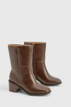 Chunky Boots|All Boots*boohoo Wide Fit Chunky Panel Detail Chelsea Boots brown
