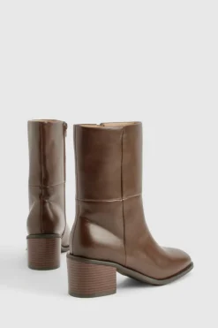 Chunky Boots|All Boots*boohoo Wide Fit Chunky Panel Detail Chelsea Boots brown