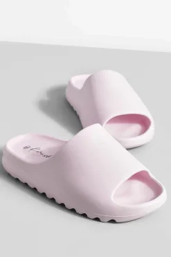 Sandals*boohoo Wide Fit Chunky Slider baby pink