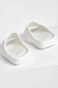 Sandals*boohoo Wide Fit Chunky Sliders white