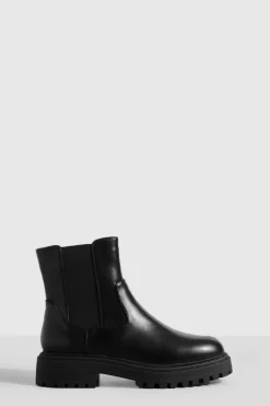 All Boots|Boots*boohoo Wide Fit Double Panel Chelsea Boots black