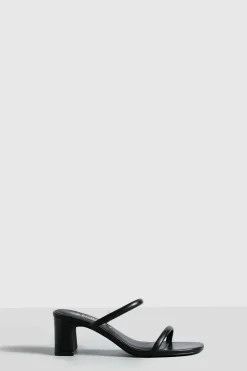 Heels*boohoo Wide Fit Double Strap Mule black