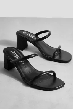Heels*boohoo Wide Fit Double Strap Mule black