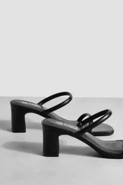 Heels*boohoo Wide Fit Double Strap Mule black