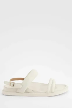 Sandals*boohoo Wide Fit Double Strap Slingback Dad Sandals ecru