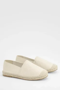 Sandals*boohoo Wide Fit Embossed Espadrilles beige
