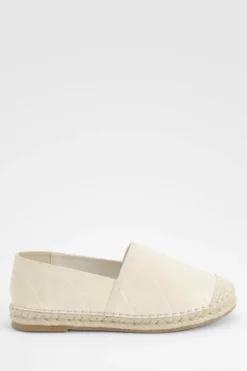Sandals*boohoo Wide Fit Embossed Espadrilles beige