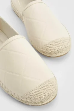 Sandals*boohoo Wide Fit Embossed Espadrilles beige