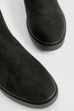 All Boots|Boots*boohoo Wide Fit Faux Suede Panel Detail Low Chelsea Boots black