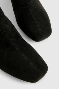 Heeled Boots|All Boots*boohoo Wide Fit Flare Heel Sock Boots black
