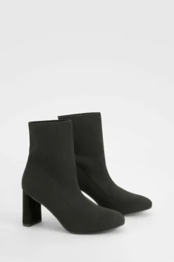 Heeled Boots|All Boots*boohoo Wide Fit Flat Heel Knitted Sock Boots black