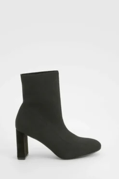 Heeled Boots|All Boots*boohoo Wide Fit Flat Heel Knitted Sock Boots black