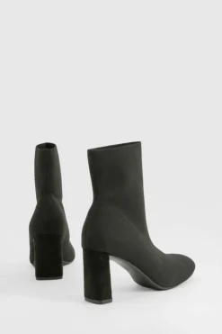 Heeled Boots|All Boots*boohoo Wide Fit Flat Heel Knitted Sock Boots black