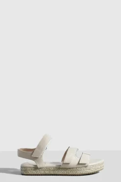 Sandals*boohoo Wide Fit Flatform Sandals nude