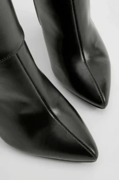 Over The Knee Boots|All Boots*boohoo Wide Fit Fold Over Buckle Detail Pointed Knee High Boots black