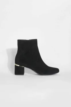 Heels|Heeled Boots*boohoo Wide Fit Hardware Detail Block Heel Boots black