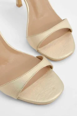 Heels*boohoo Wide Fit High 2 Part Barely There gold