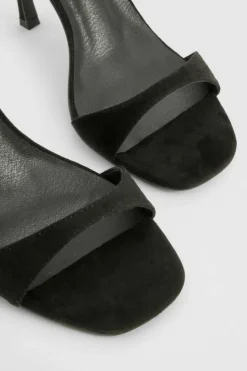 Heels*boohoo Wide Fit High 2 Part Barely There Heels black