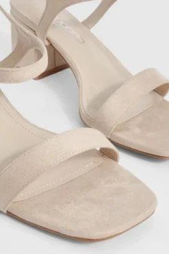 Heels*boohoo Wide Fit Low Block 2 Part Heels nude
