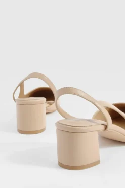 Ballet Flats|Flats*boohoo Wide Fit Low Block Heel Slingback Ballets nude