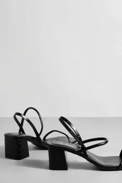 Heels*boohoo Wide Fit Low Block Slingback Heels black