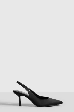 Heels*boohoo Wide Fit Low Slingback Court Shoes black
