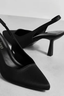 Heels*boohoo Wide Fit Low Slingback Court Shoes black