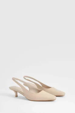 Heels|Boohoo Basics*boohoo Wide Fit Low Stiletto Slingback Court Shoe nude