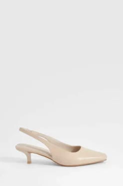 Heels|Boohoo Basics*boohoo Wide Fit Low Stiletto Slingback Court Shoe nude