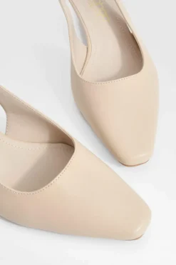 Heels|Boohoo Basics*boohoo Wide Fit Low Stiletto Slingback Court Shoe nude