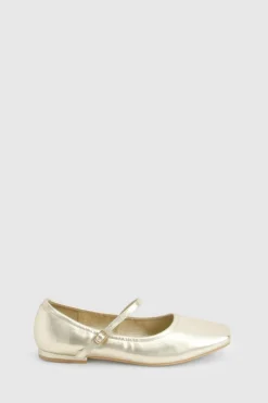 Ballet Flats|Flats*boohoo Wide fit Metallic Ballet Flats gold