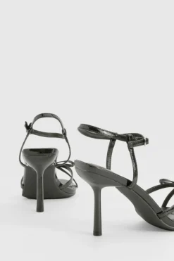 Heels*boohoo Wide Fit Metallic Bow Heels black