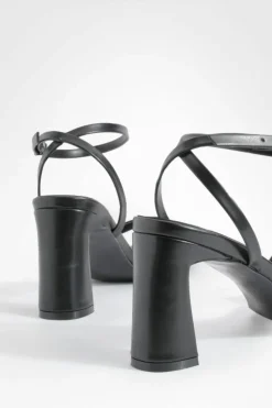 Heels*boohoo Wide Fit Mid Height 2 Part Heels black