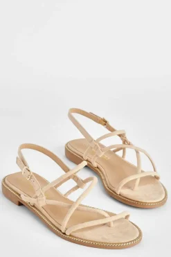 Sandals*boohoo Wide Fit Multi Strap Detail Flat Sandals nude