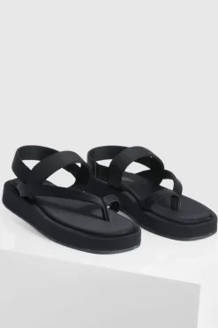 Sandals*boohoo Wide Fit Neoprene Chunky Sandals black